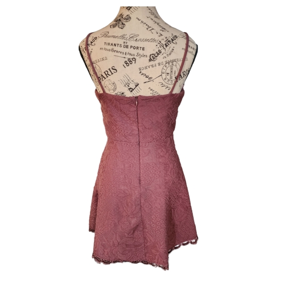Altar'd State Fit & Flare Sienna Brown Skater Dress Lace Eyelet Size Small - Picture 2 of 2